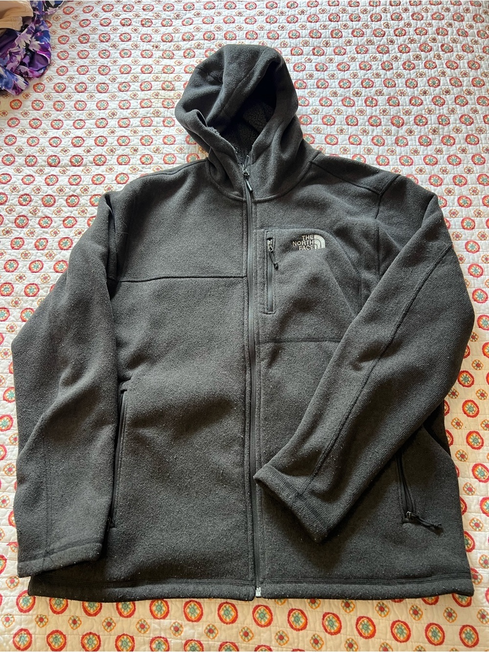 The North Face Gray Hooded Full Zip Sweater size XL Men’s